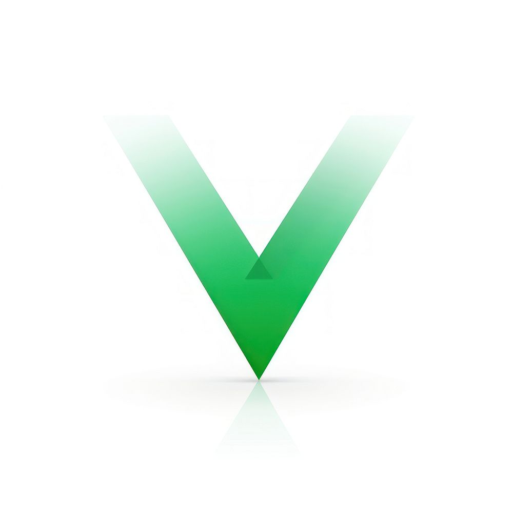 Green check mark vectorized line logo abstract white background.