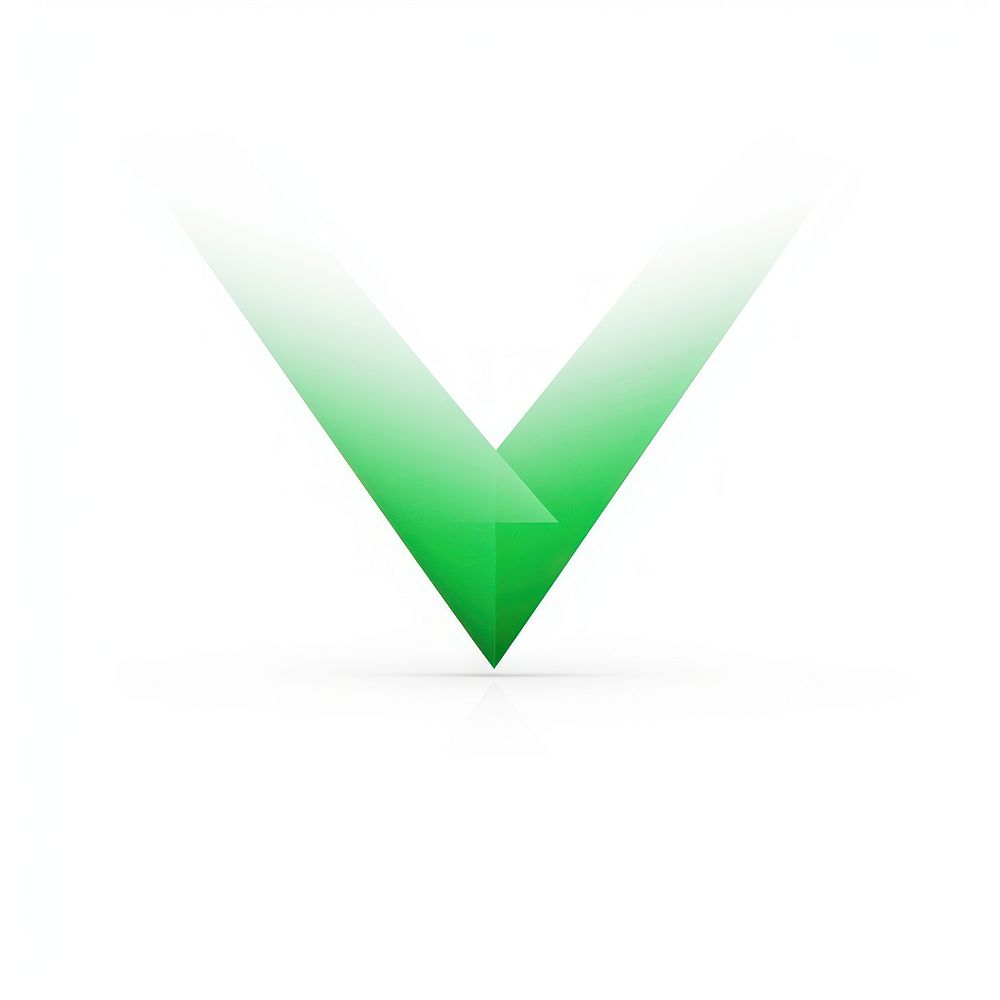 Green check mark vectorized line logo shape white background.