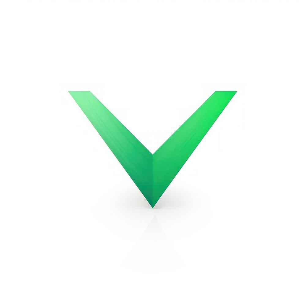 Green check mark vectorized line symbol shape logo.