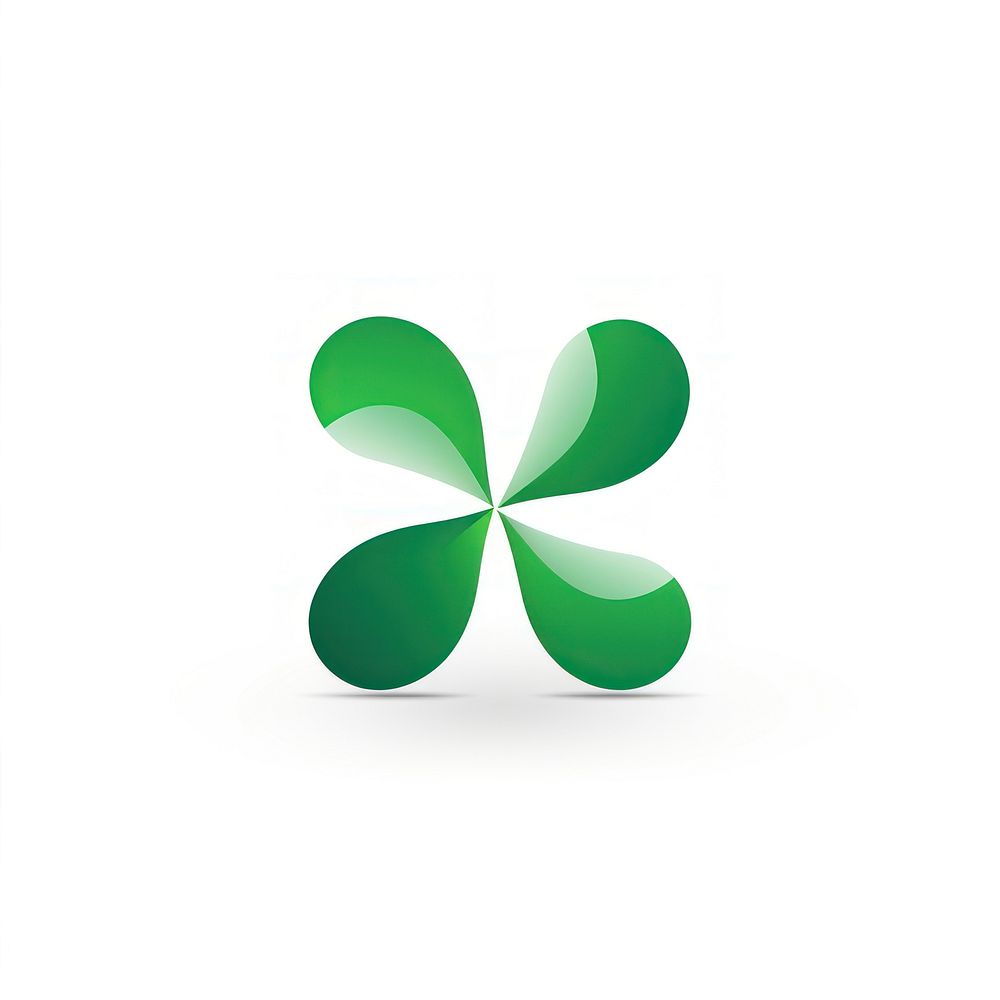 Green clover vectorized line symbol shape leaf.