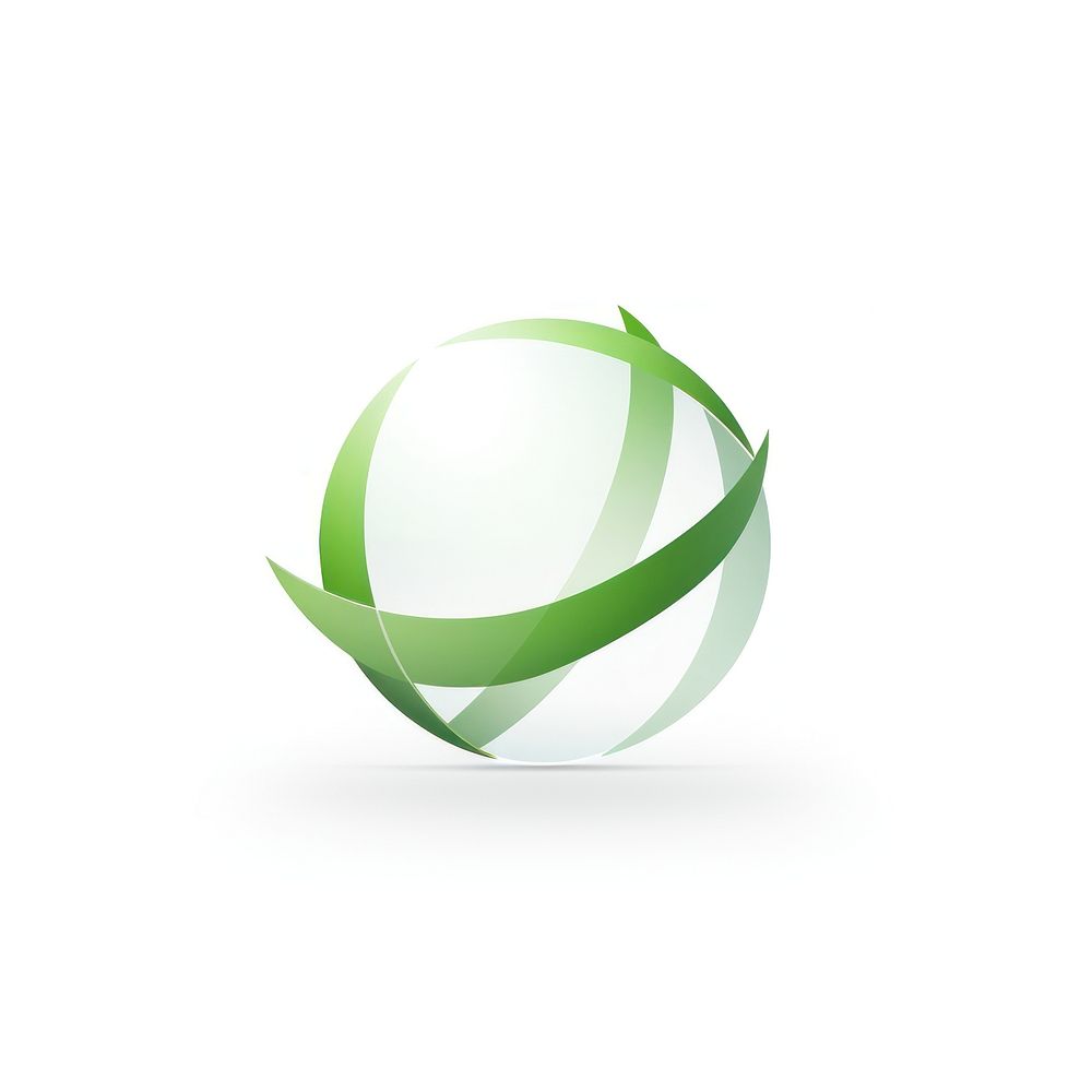 Green Earth vectorized line logo sphere shape.