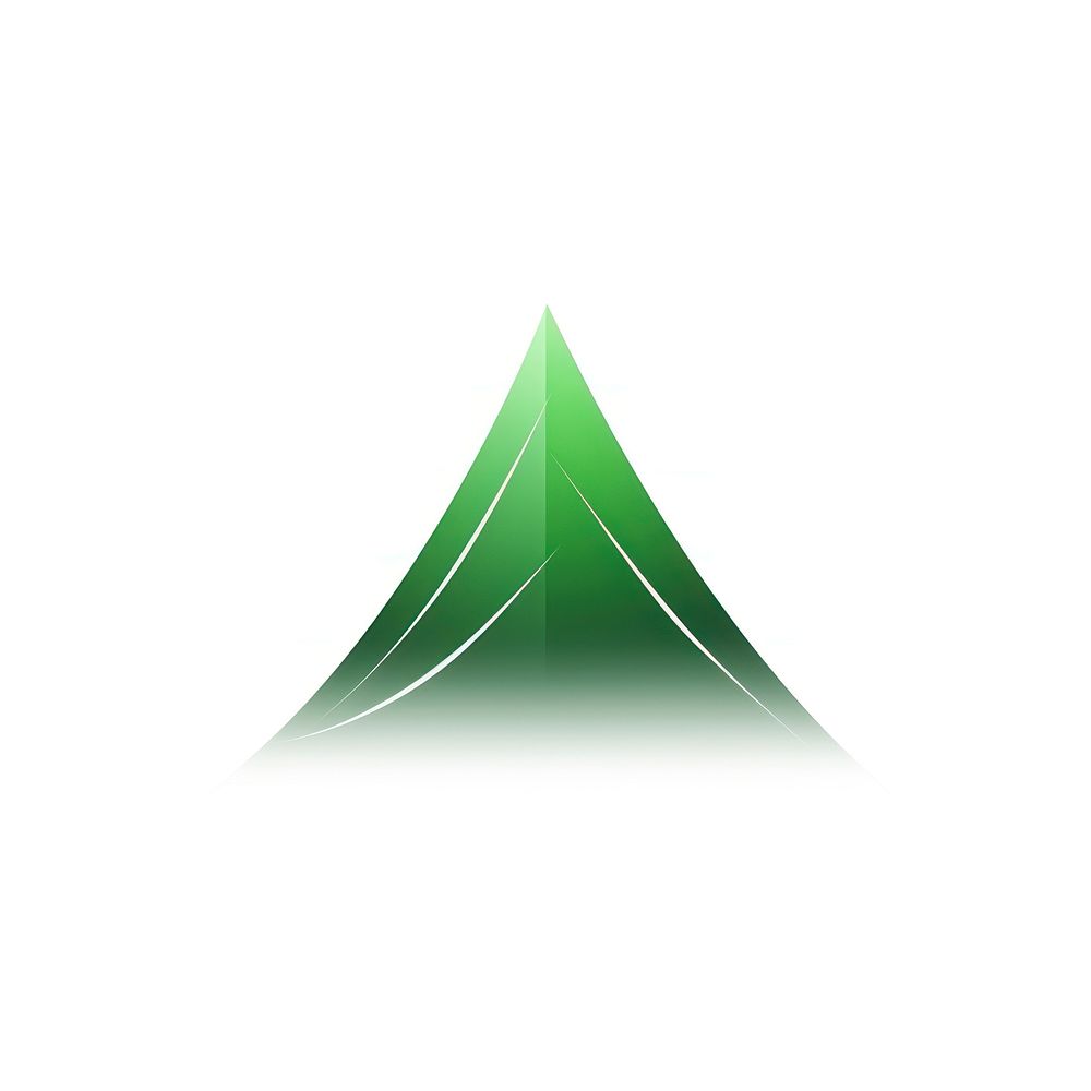 Green mountain vectorized line logo abstract shape.