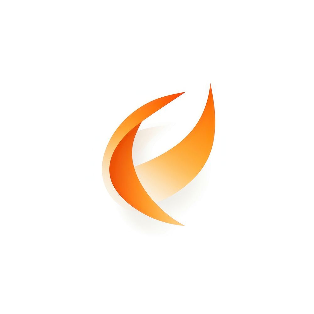 Orange fox vectorized line logo abstract white background.