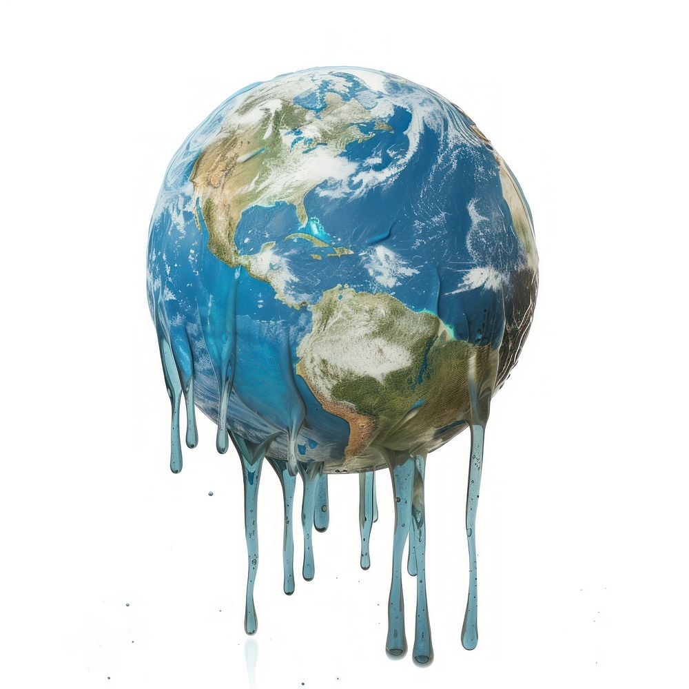 Photo of melting earth planet globe space.