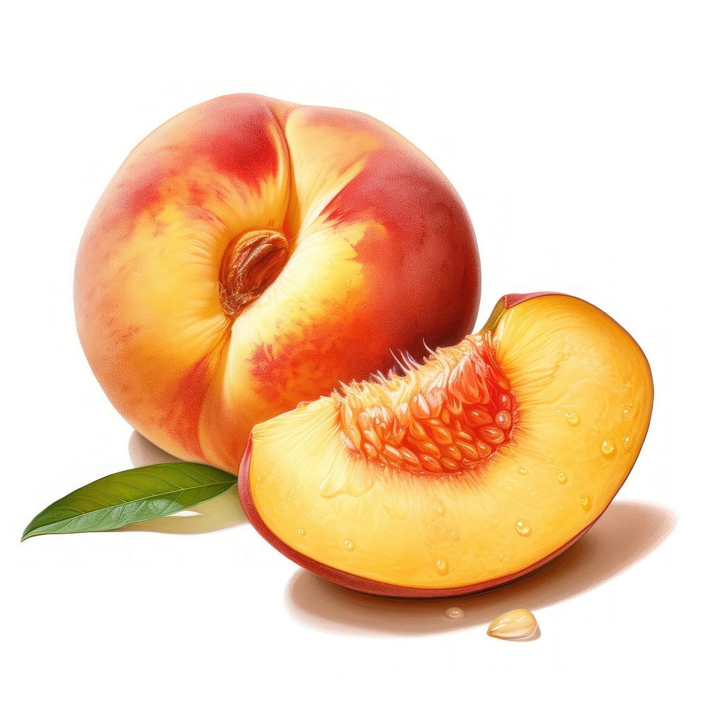 Illustration of peach fruit plant food.
