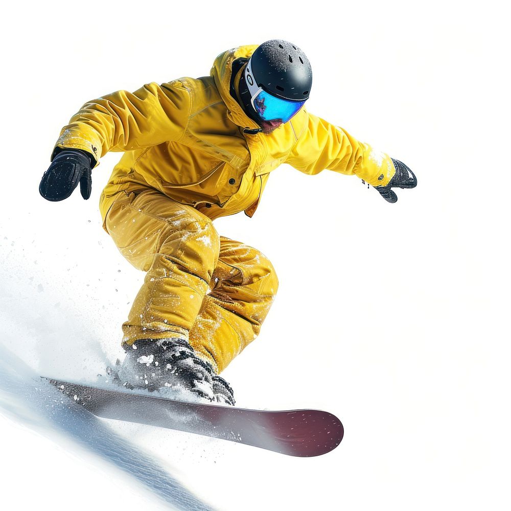 Snowboarder male snow snowboarding recreation.