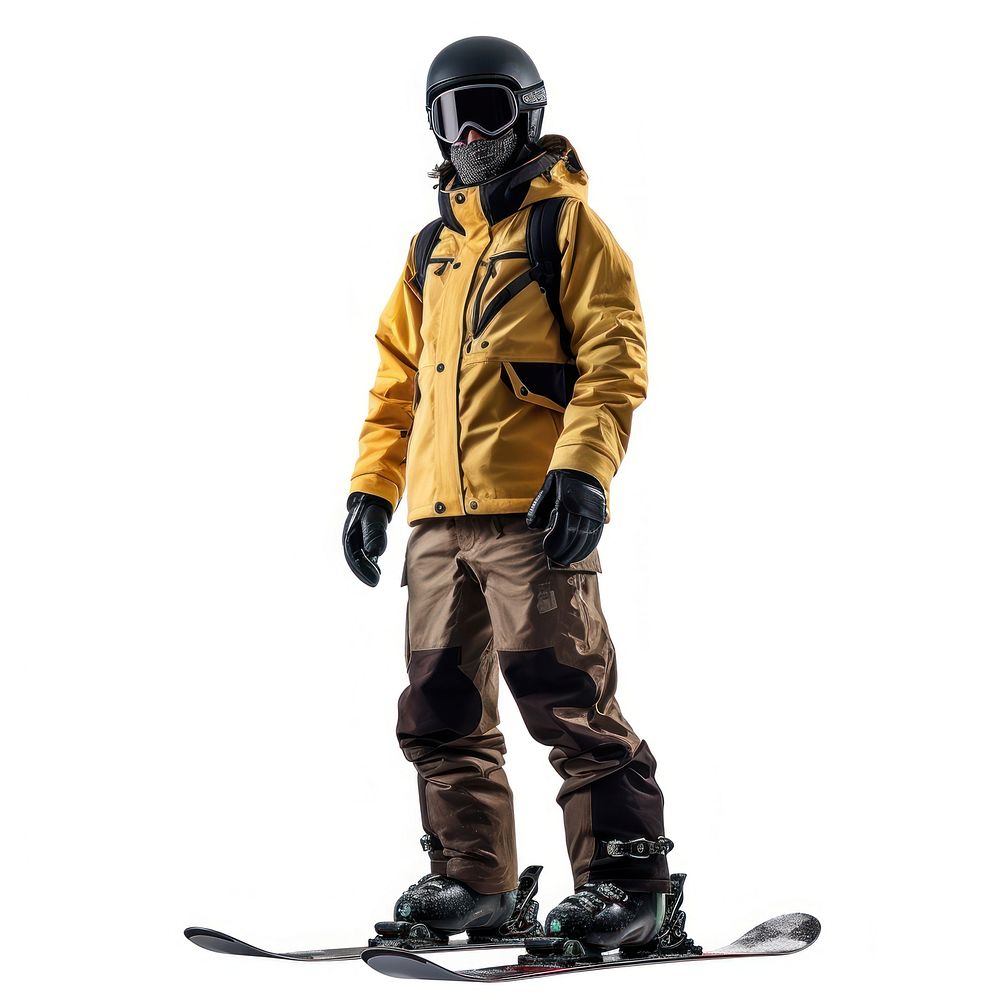 Snowboarder male snow snowboarding recreation.