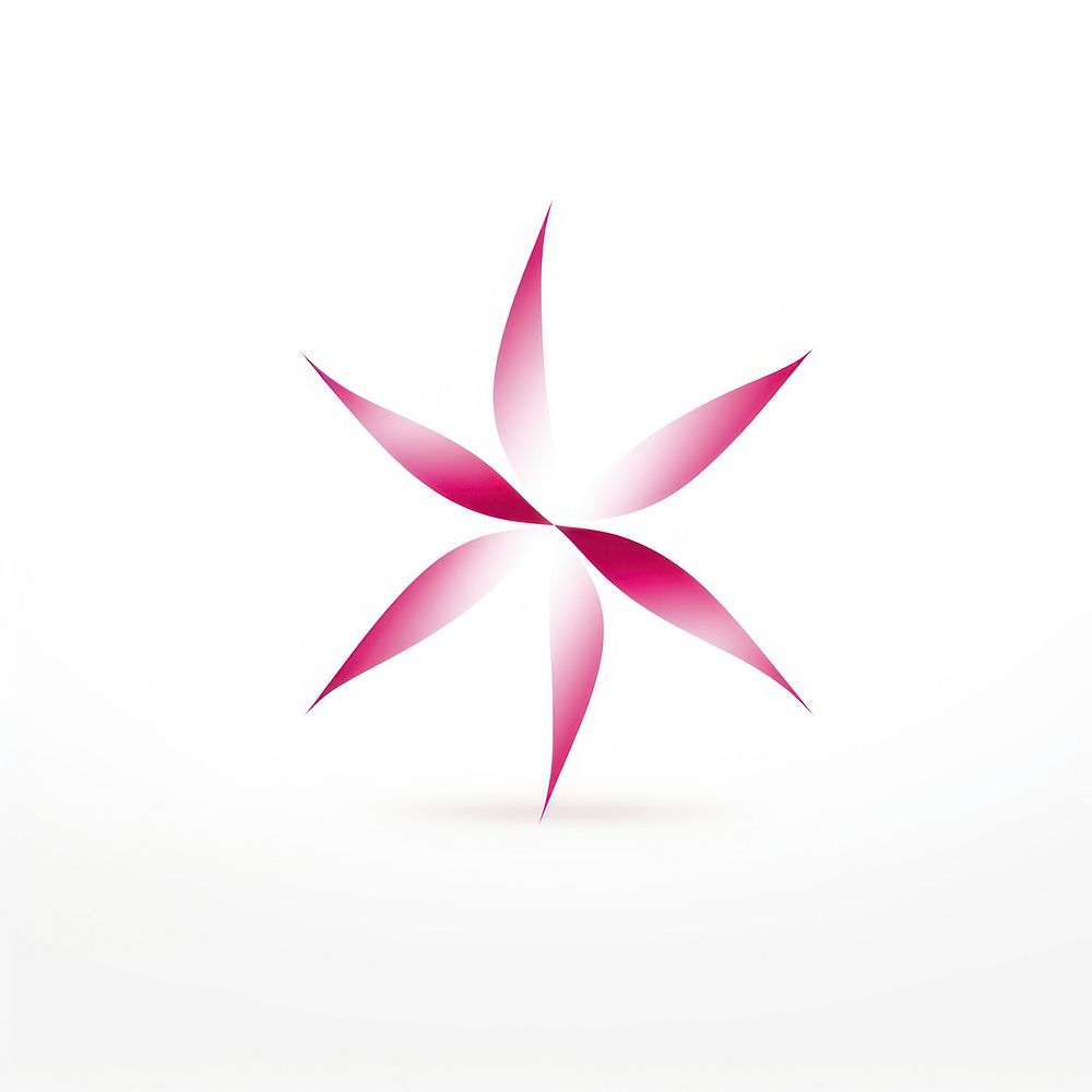 Pink flower vectorized line logo origami symbol.
