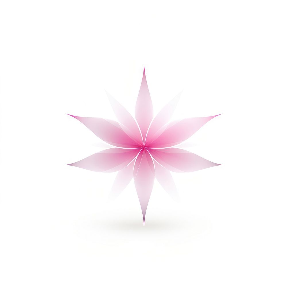 Pink flower vectorized line abstract shape plant.