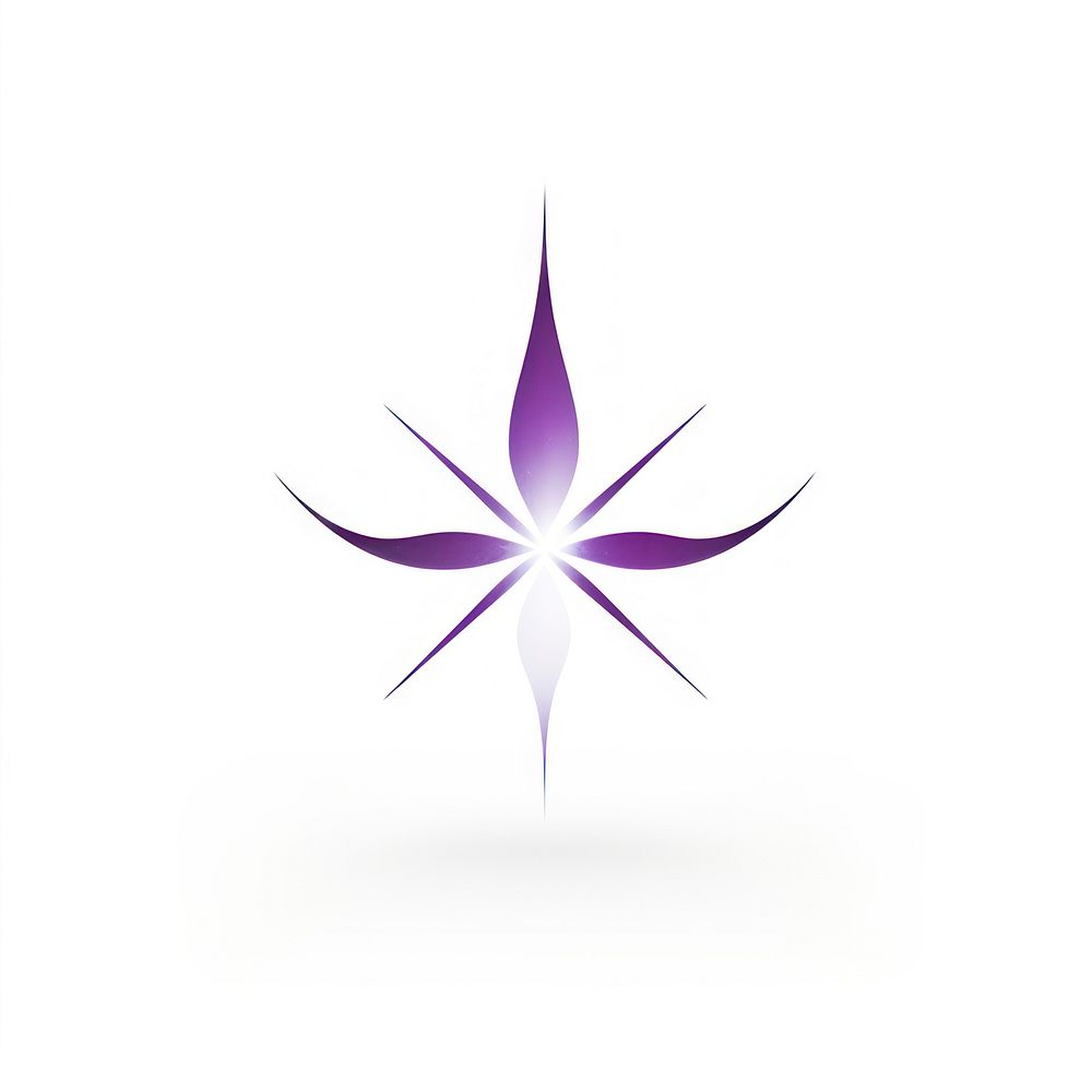 Purple magic vectorized line logo abstract symbol.