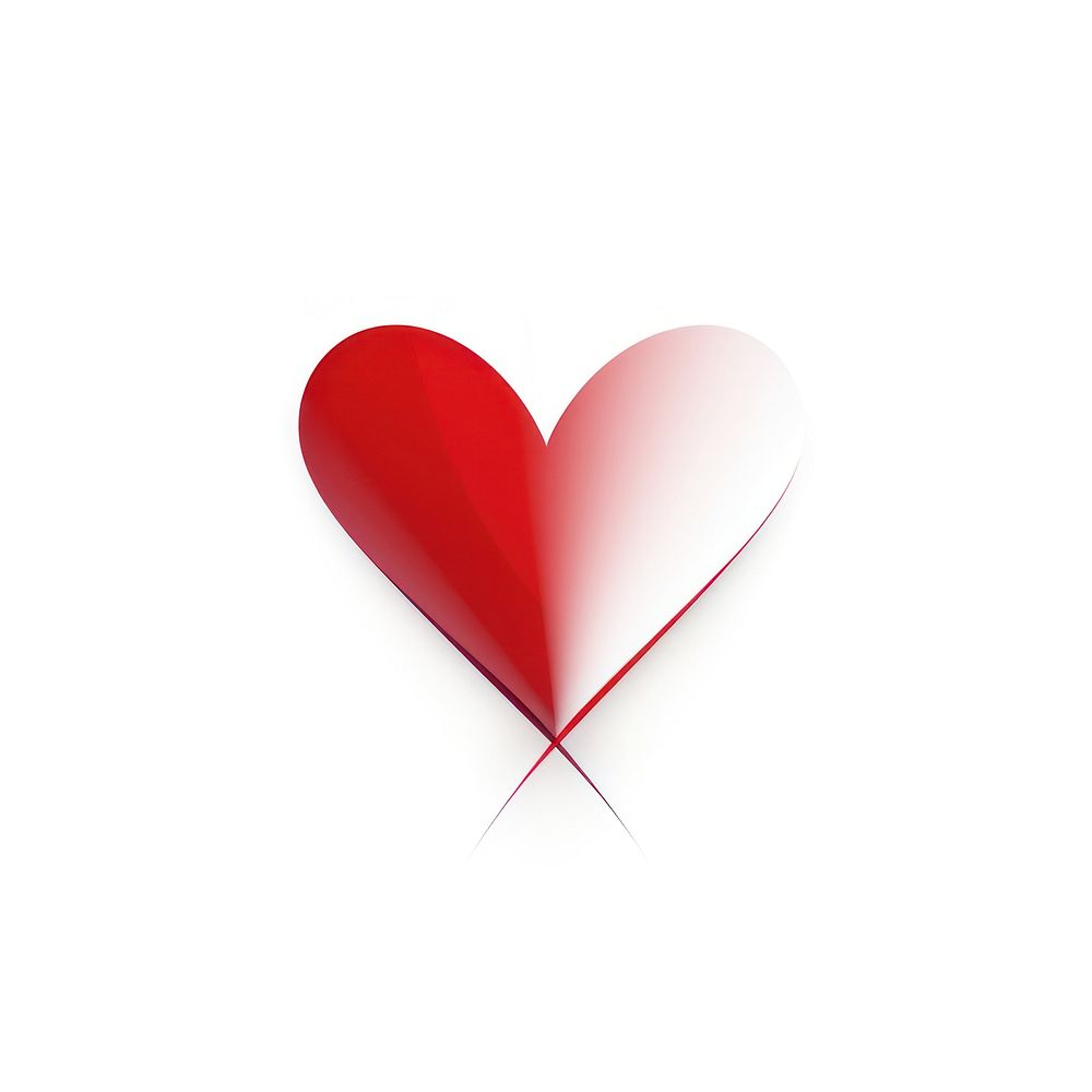 Red heart vectorized line symbol shape logo.