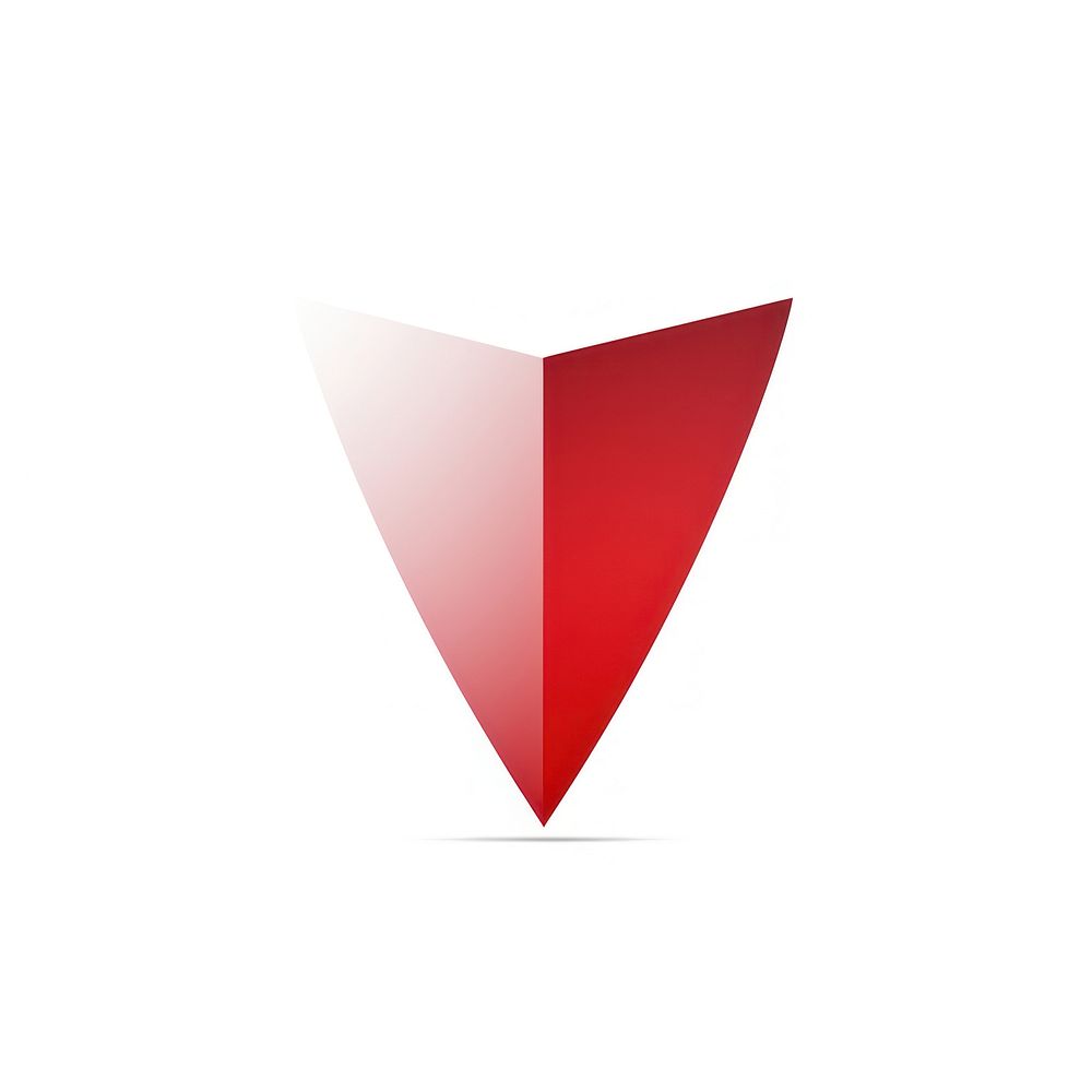 Red shield vectorized line shape logo white background.
