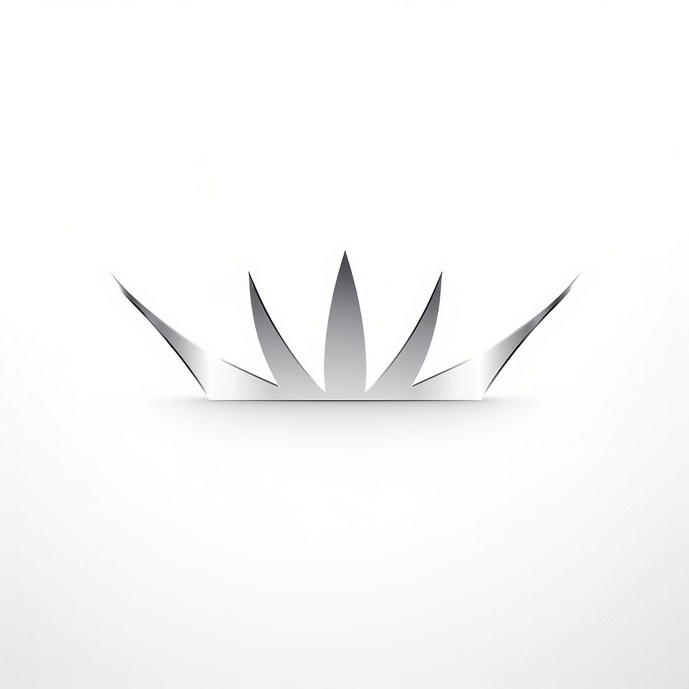 Silver crown vectorized line abstract logo white background.