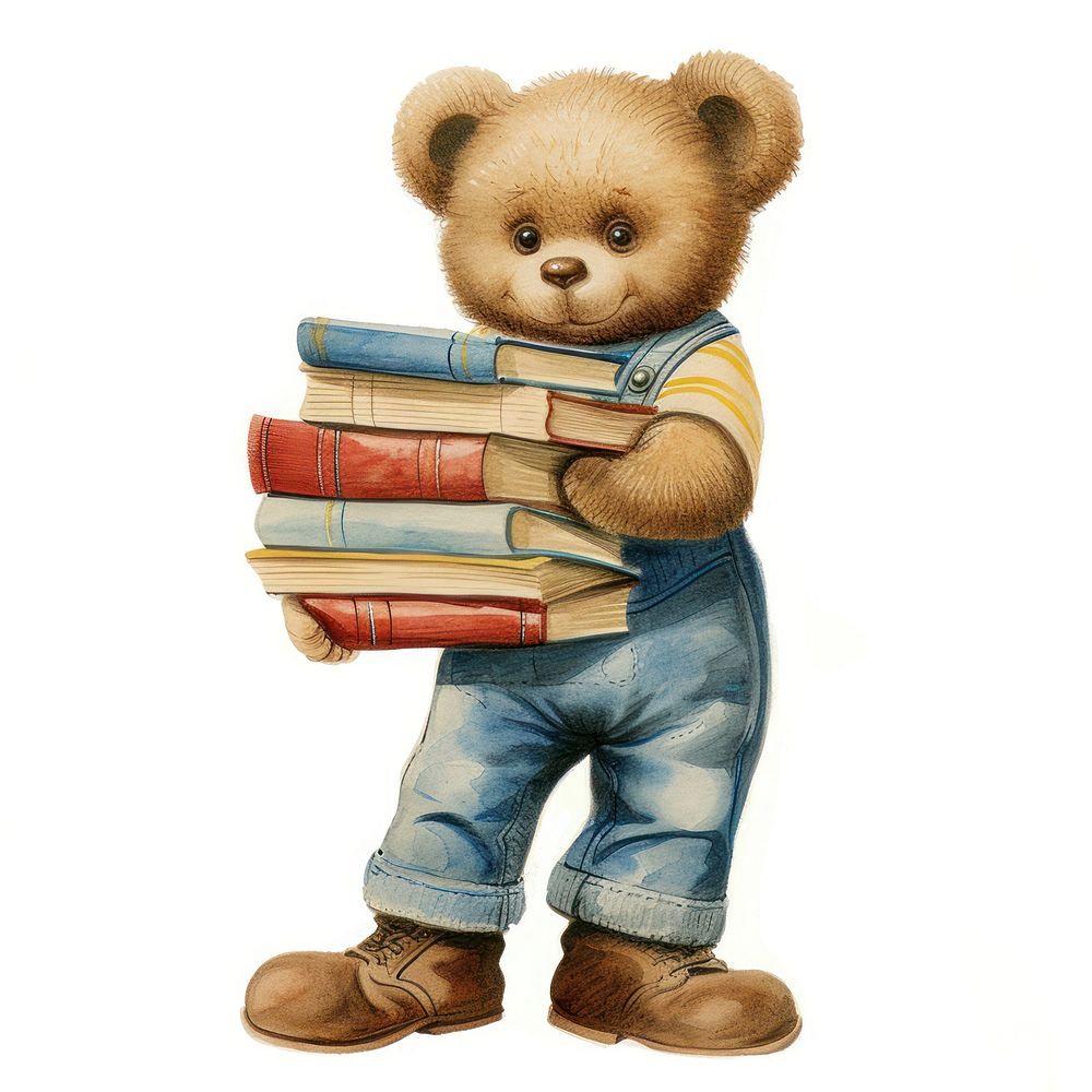 Vintage illustration of a boy bear mammal book.