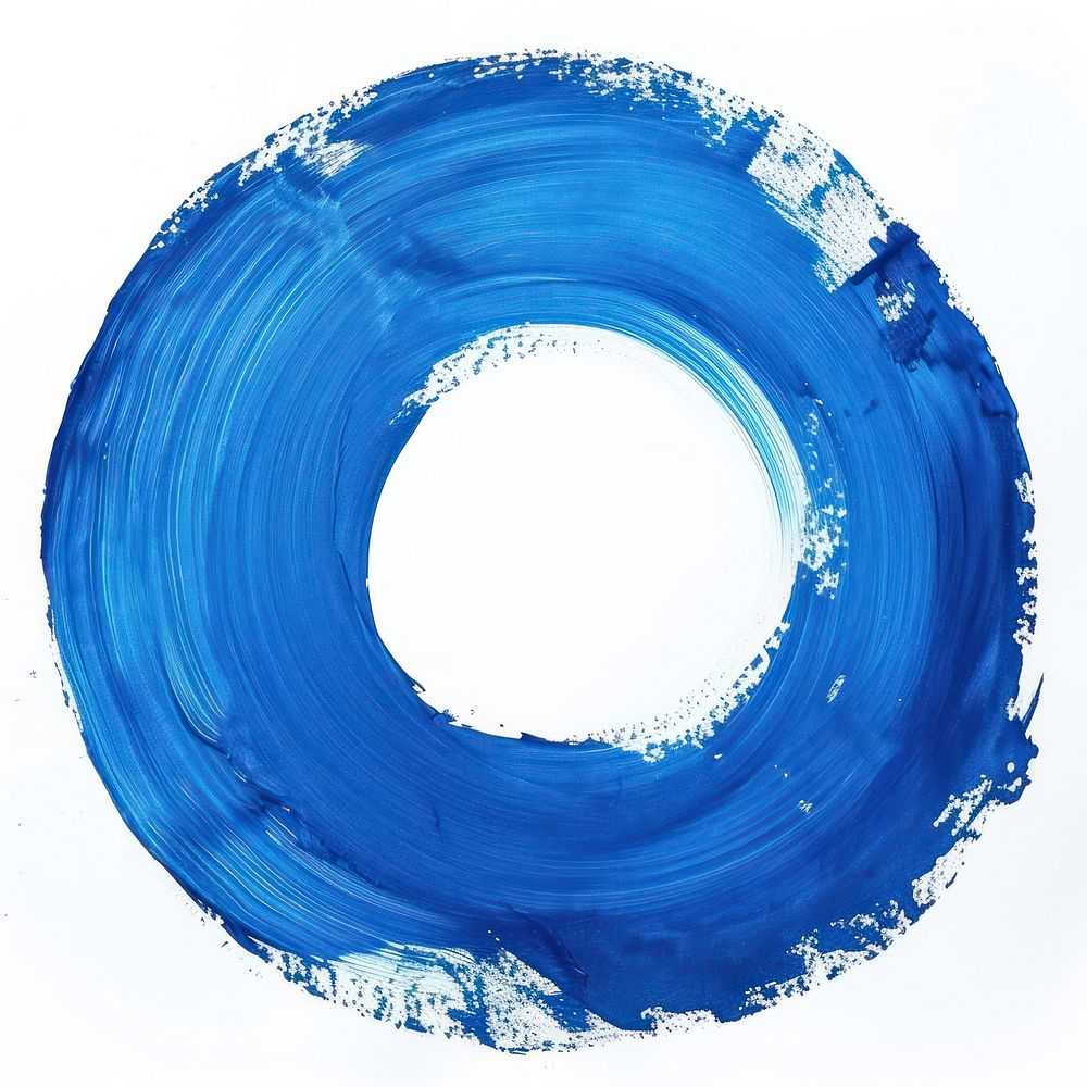 Circle dry brush stroke shape paint blue.