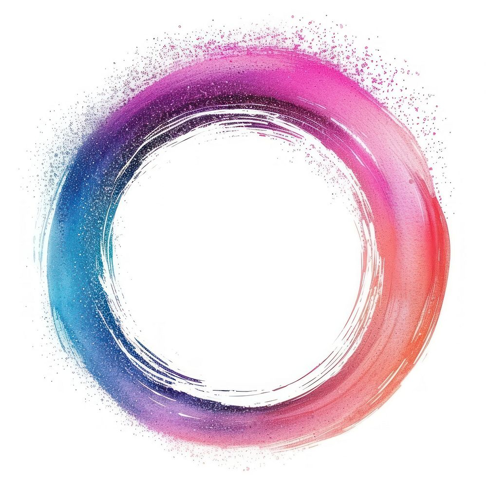 Circle dry brush stroke purple shape paint.