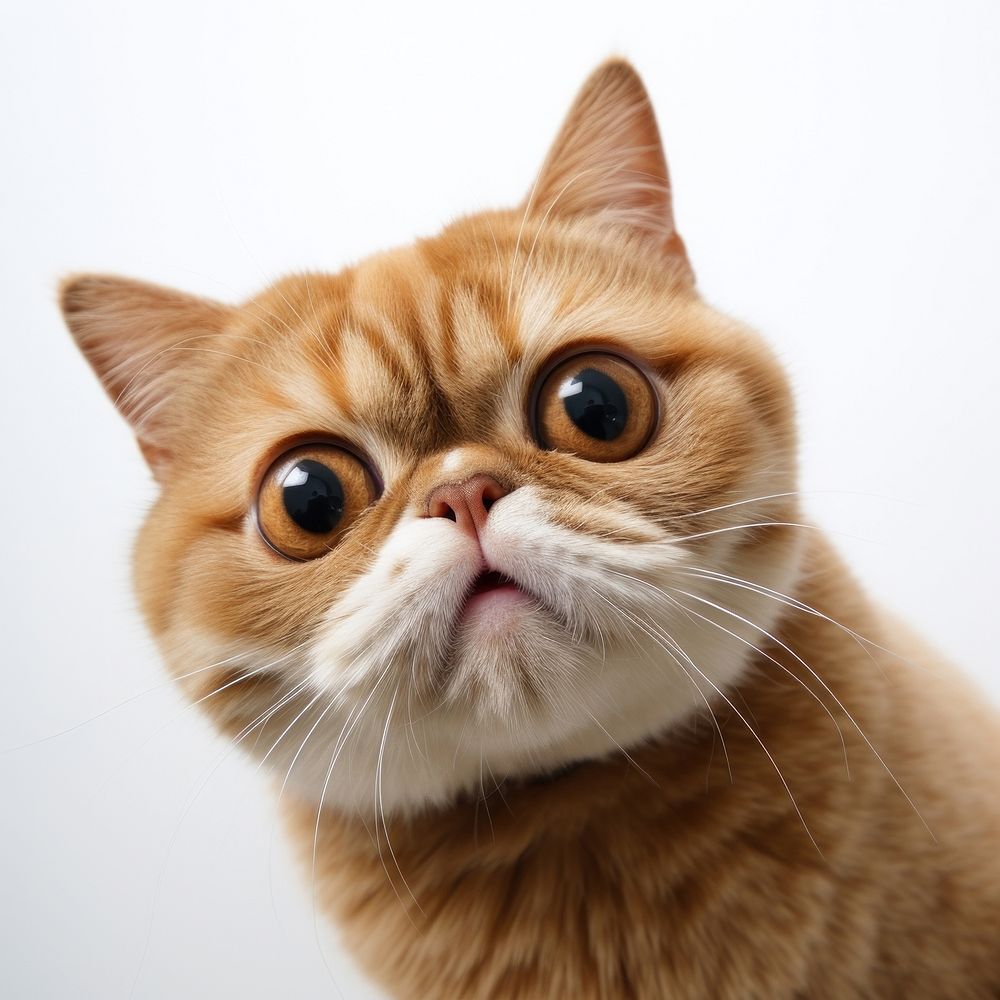 Selfie exotic shorthair cat mammal animal kitten.