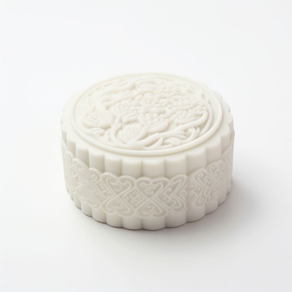 A snow skin mooncake porcelain dessert white.