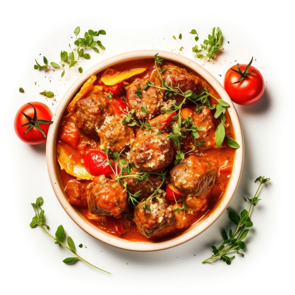 Juicy italian style meatballs food meal stew.