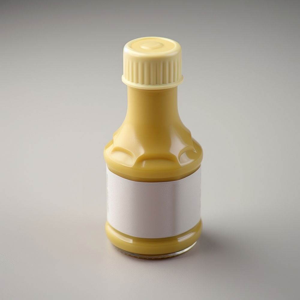 Plastic mustard sauce bottle container drinkware seasoning.