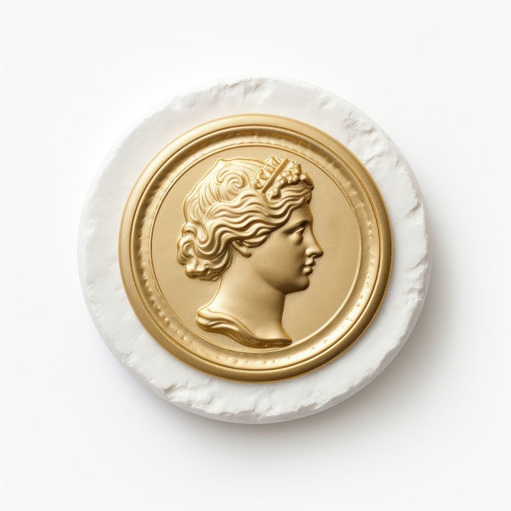 Gold money coin white background. AI generated Image by rawpixel.