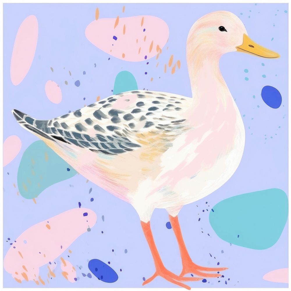 Duck painting drawing animal. AI generated Image by rawpixel.