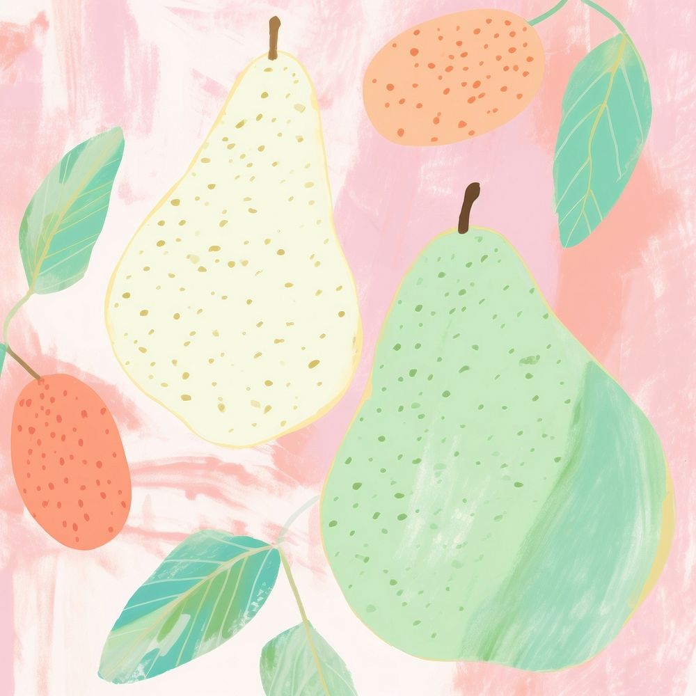 Pear backgrounds drawing fruit. AI generated Image by rawpixel.