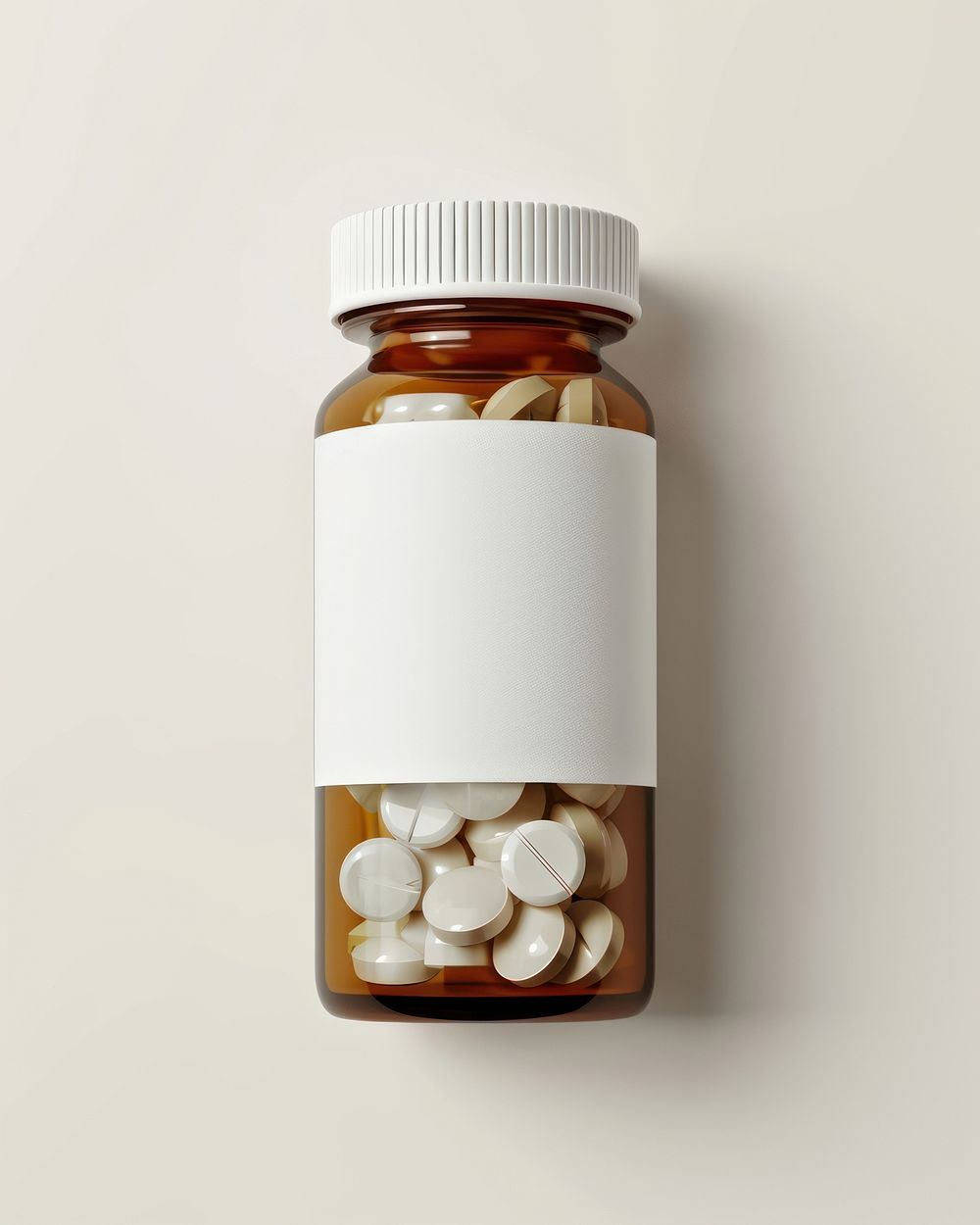 Pill bottle label white background.