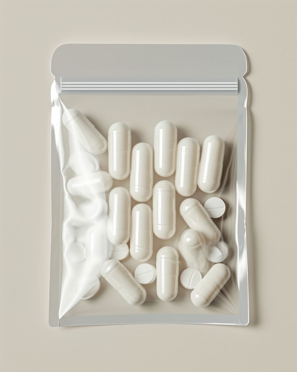 Pill white background medication container.
