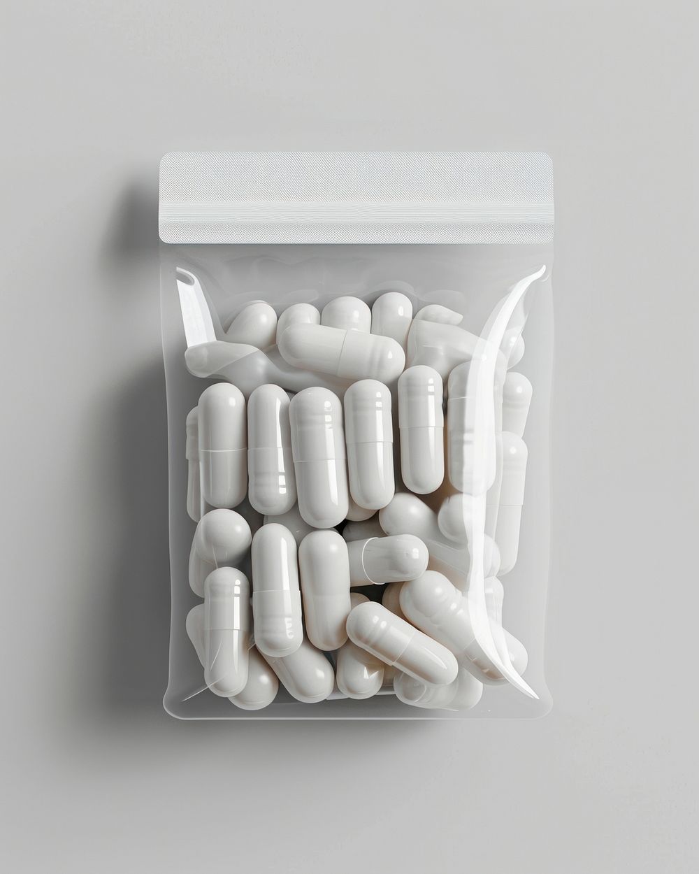 Pill white background medication container.