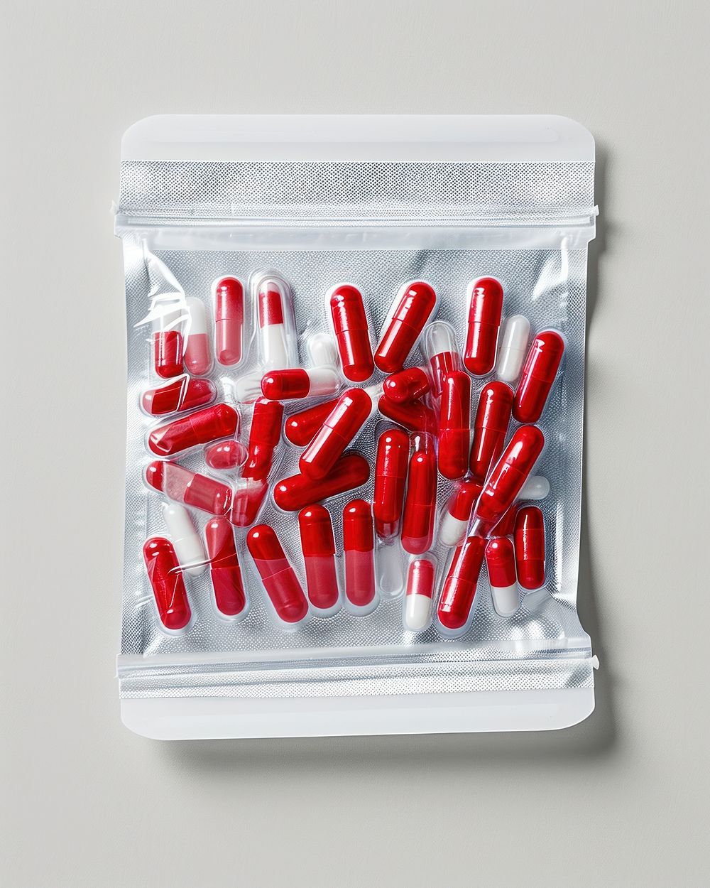 Pill capsule white background medication.