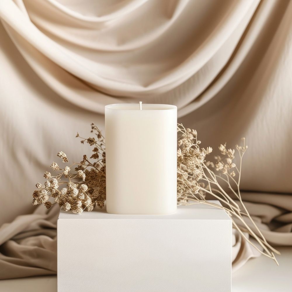 Candle packaging  celebration white spirituality.