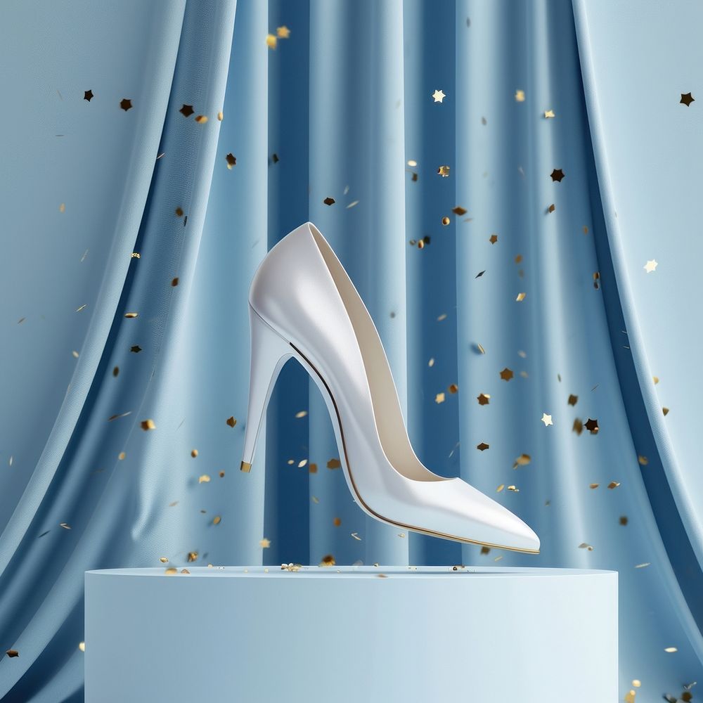 High heel  celebration footwear white.