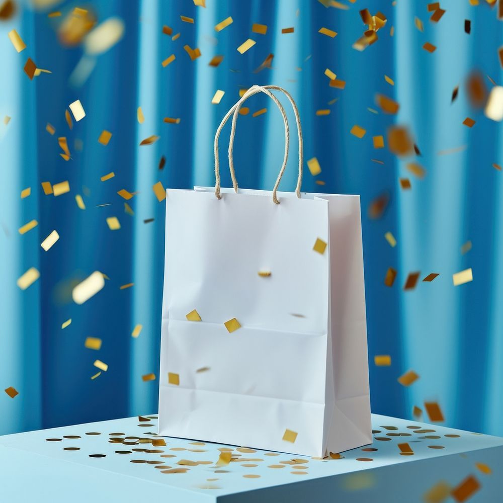 Shopping bag  celebration confetti paper.