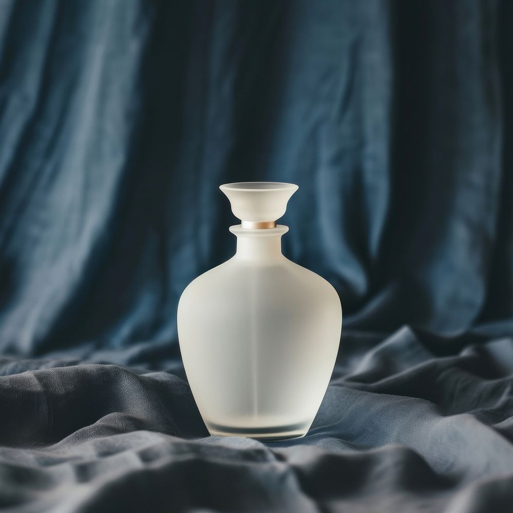 Perfume glasses bottle  porcelain white vase.