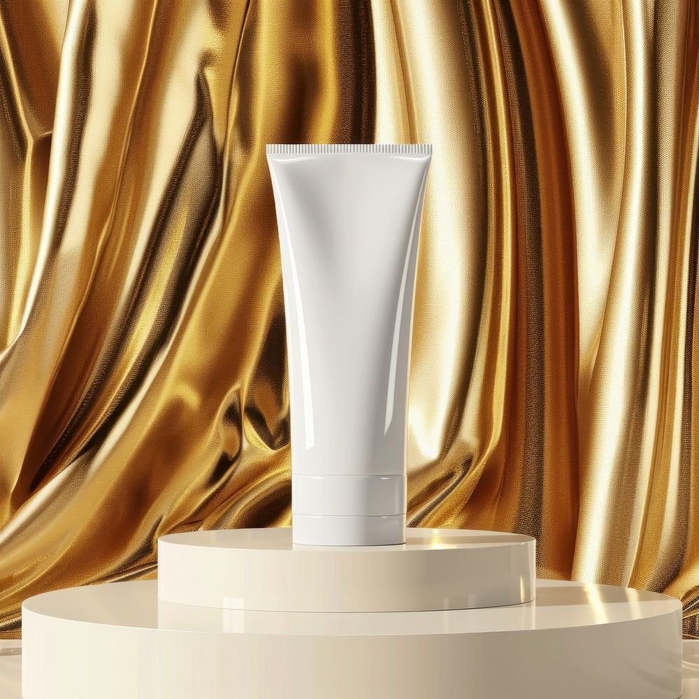Tube skincare  white gold vase.
