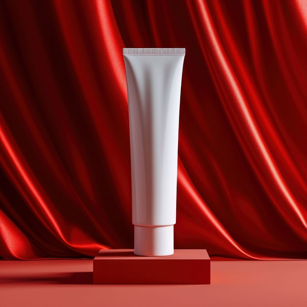 Tube skincare  curtain white vase.