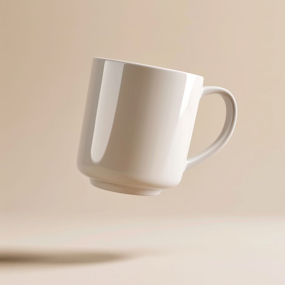 Plastic mug  porcelain coffee drink.