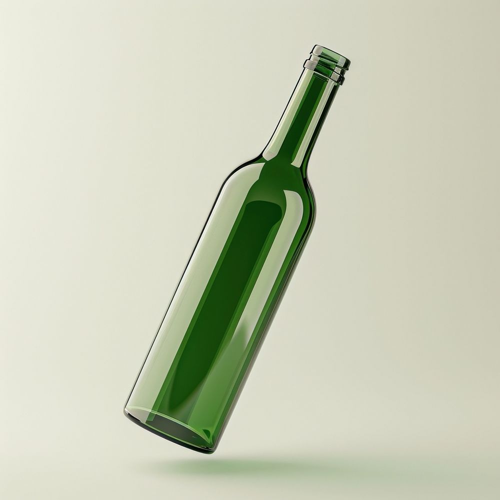 Green glasses bottle  drink wine refreshment.