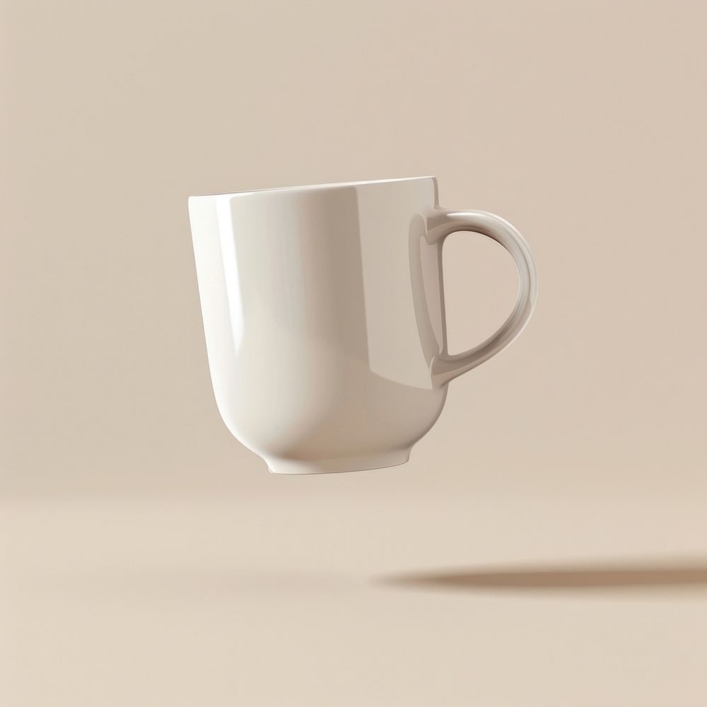 Plastic mug  porcelain coffee drink.