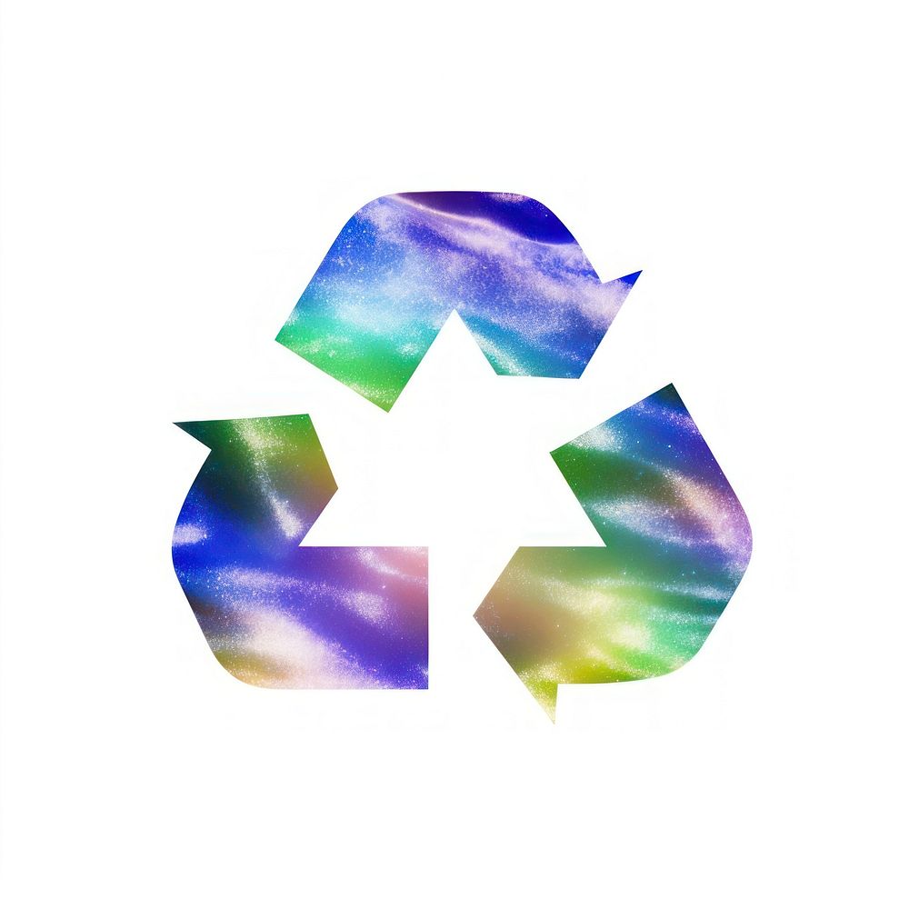 Holography recycle icon white background recycling science.
