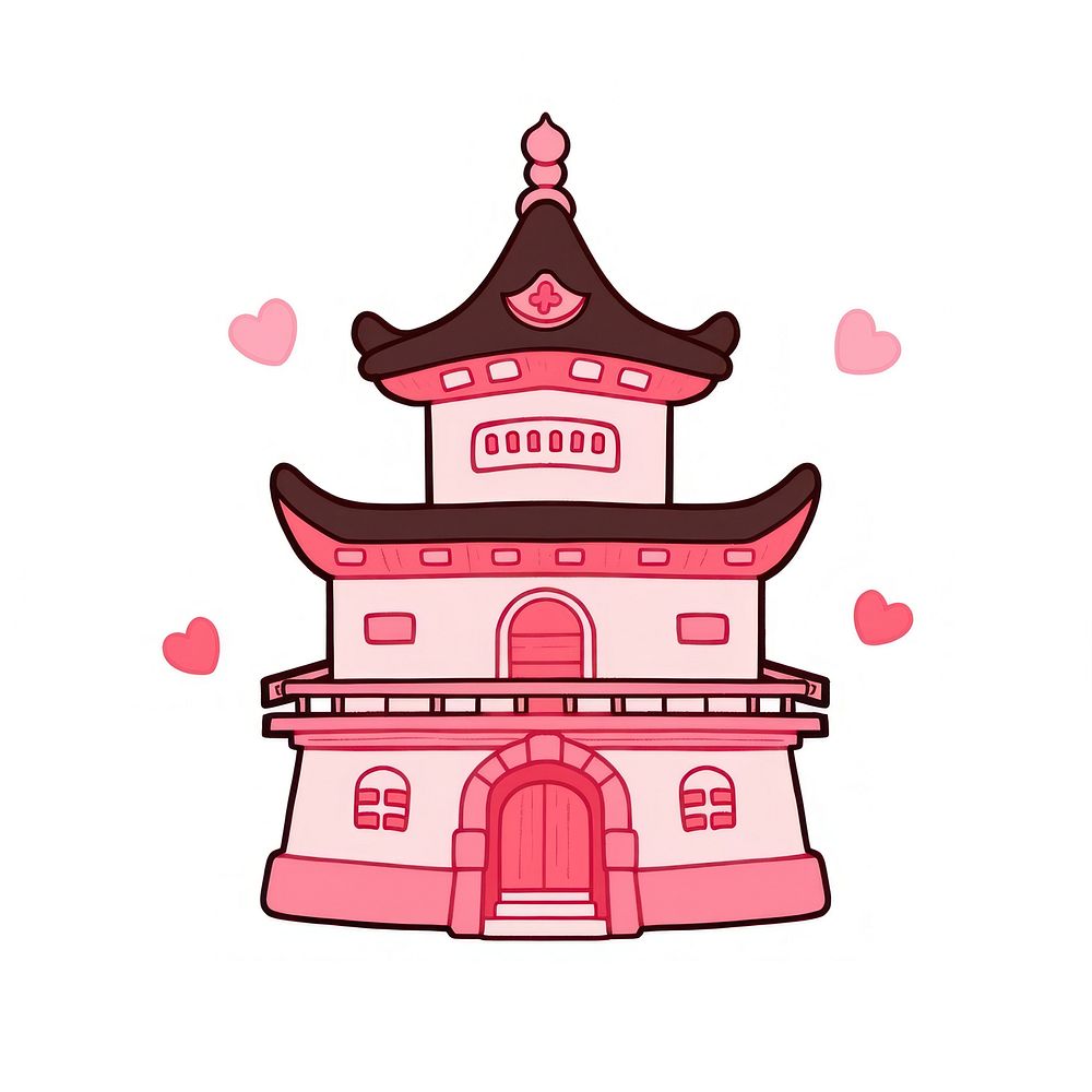 Japanese castle architecture building pagoda.