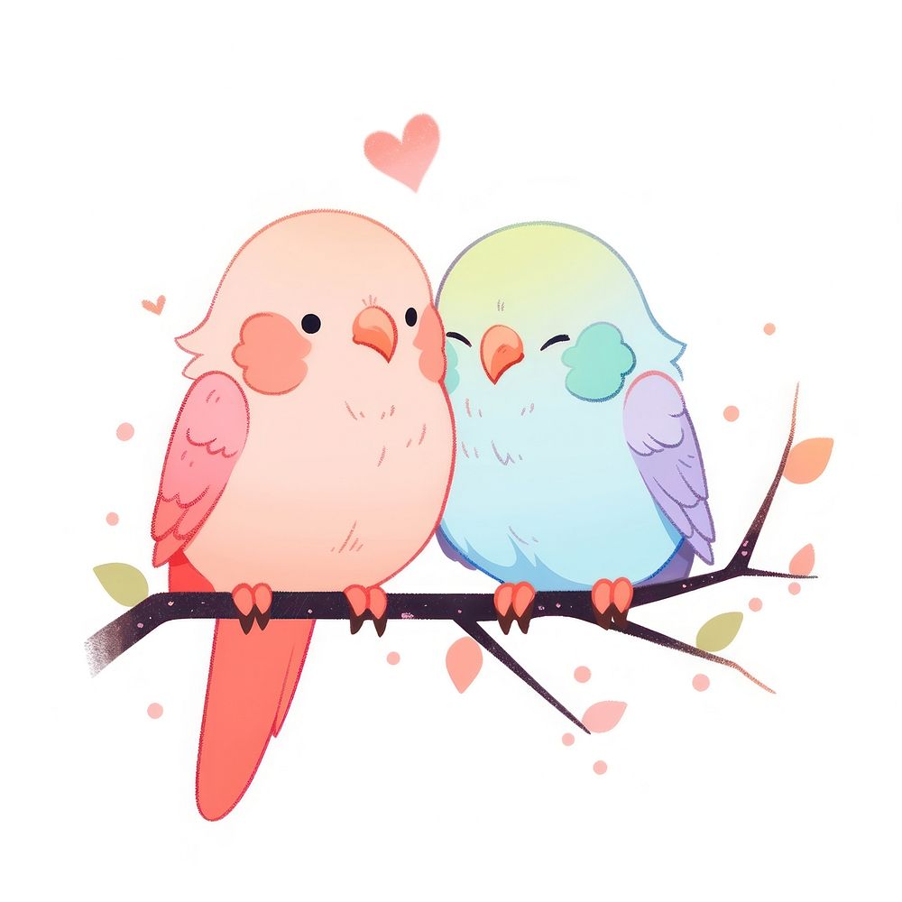 Lovebirds parrot art togetherness.