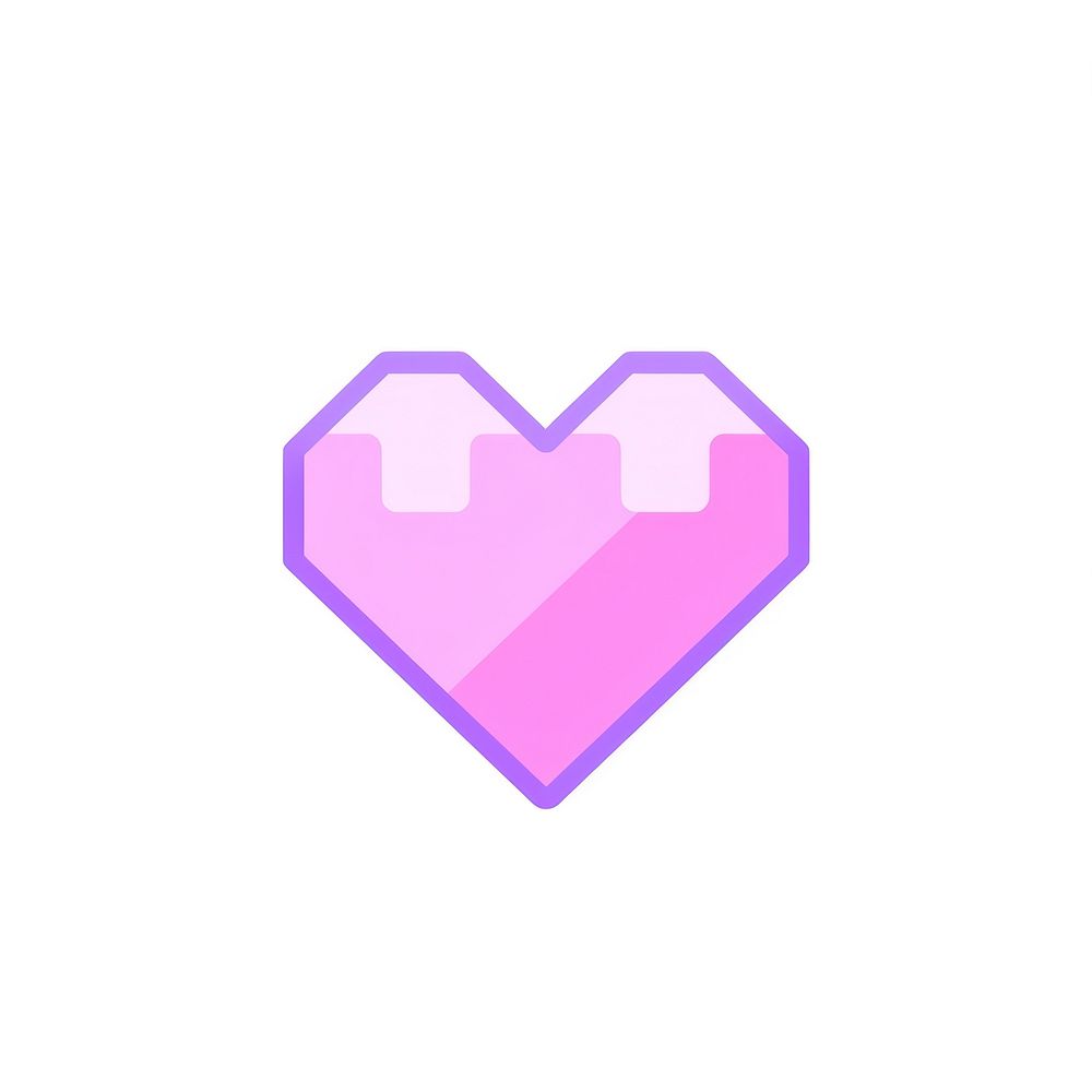 Pixel heart shape purple jewelry diamond.