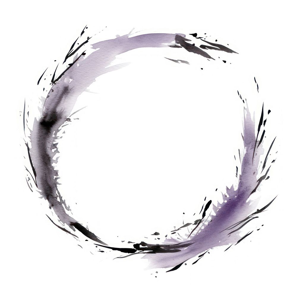 Stroke outline lavender frame circle white background accessories.