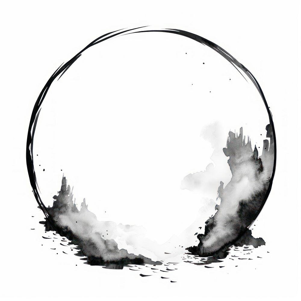 Stroke outline waterfall frame circle sphere bubble.
