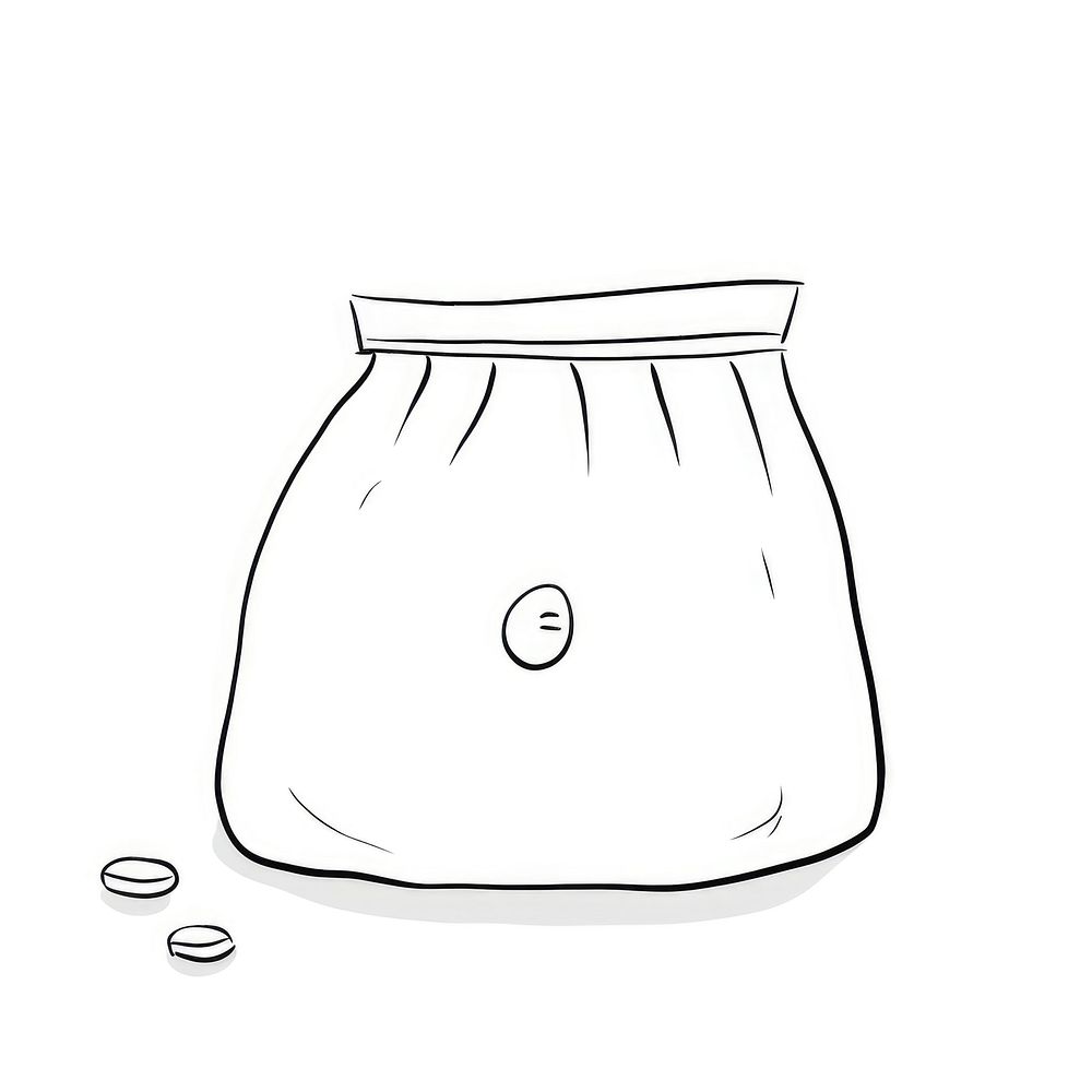 Coin bag sketch drawing doodle.