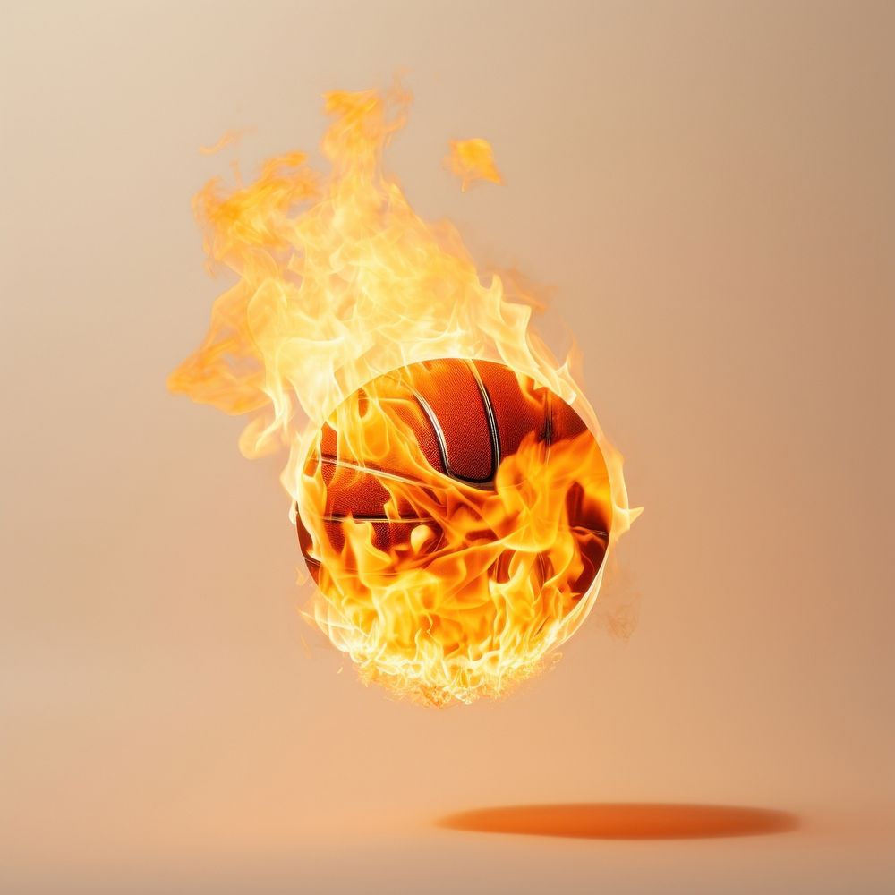 Photography of a Burning basketball fire burning flame.