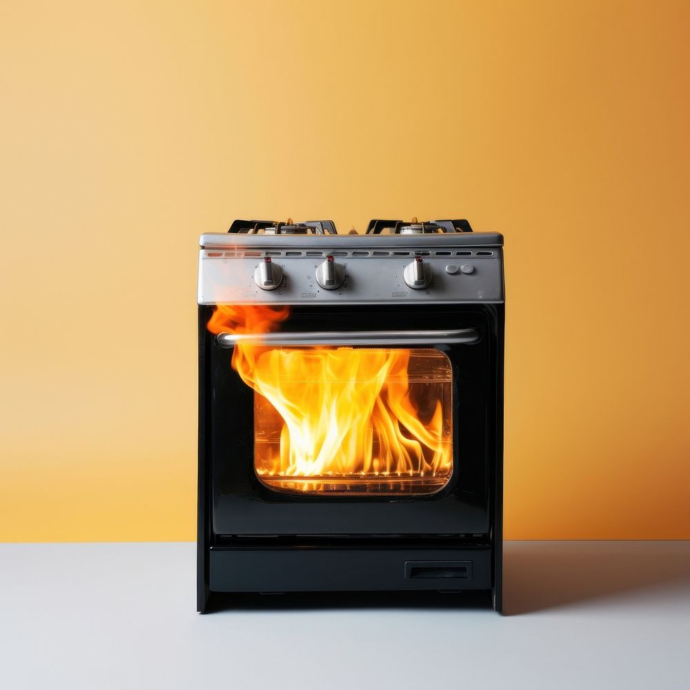 Photography of a Burning Cooker appliance fireplace burning.