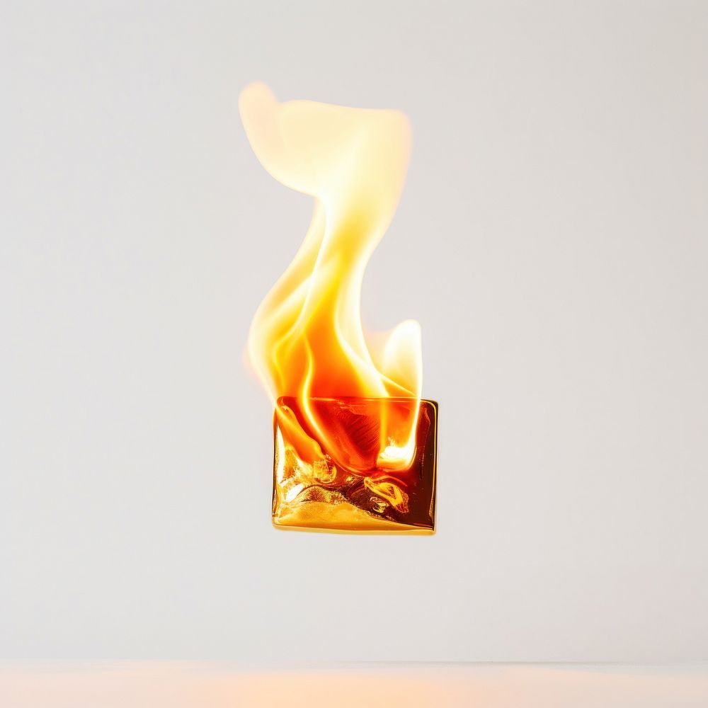 Photography of a Burning gold bar fire burning flame.